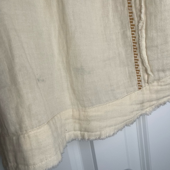 Johnny Was | Embroidered Gauzy Ivory Blouse Tunic Western Bohemian Relaxed Fit - Picture 7 of 10